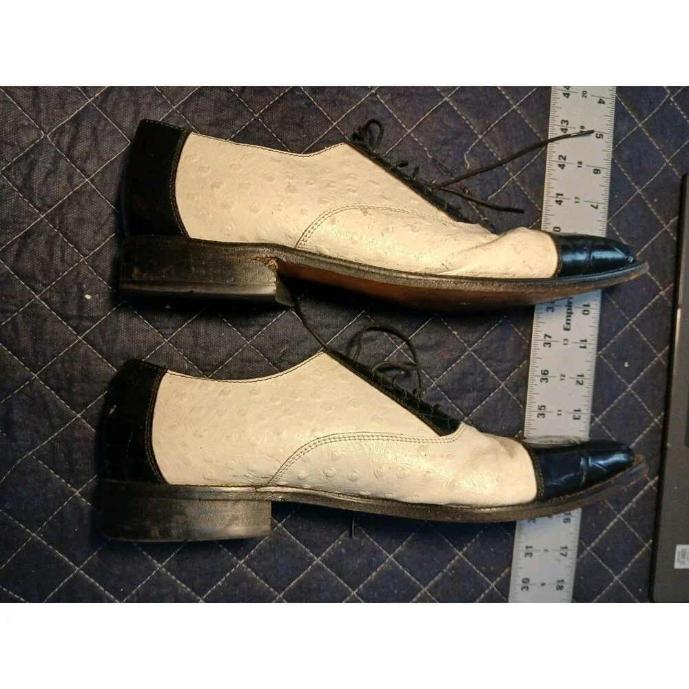 Stacy Adams Vintage Black And White Dress Shoes , Size 11m